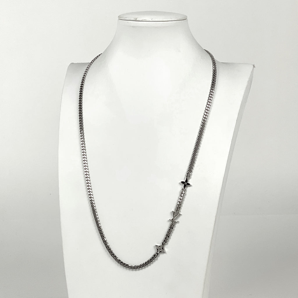 ルイ・ヴィトン モノグラム ロウ ネックレス ネックレス メタル シルバー レディース 【中古】bracc