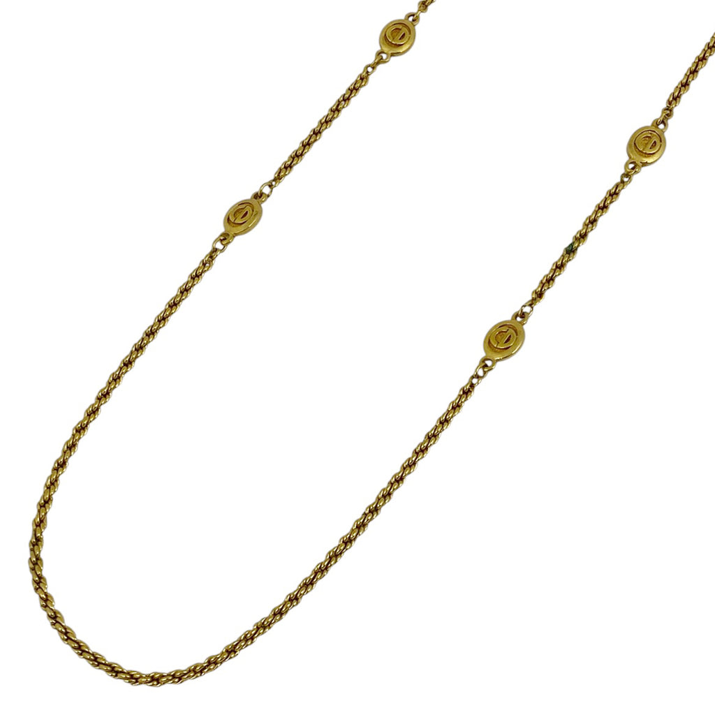 クリスチャンディオール ロゴ ネックレス ロング ネックレス GP ゴールド レディース 【中古】bracc