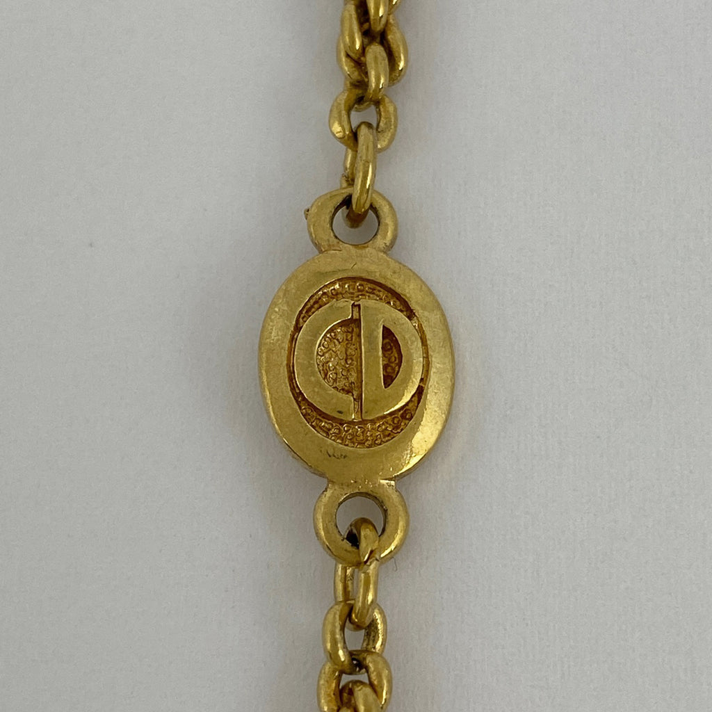 クリスチャンディオール ロゴ ネックレス ロング ネックレス GP ゴールド レディース 【中古】bracc