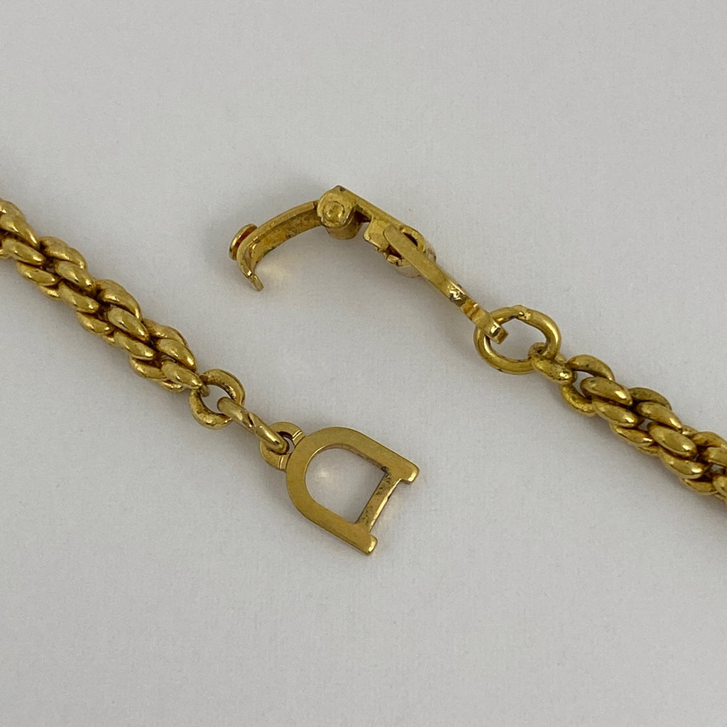 クリスチャンディオール ロゴ ネックレス ロング ネックレス GP ゴールド レディース 【中古】bracc