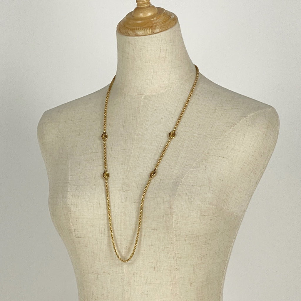 クリスチャンディオール ロゴ ネックレス ロング ネックレス GP ゴールド レディース 【中古】bracc