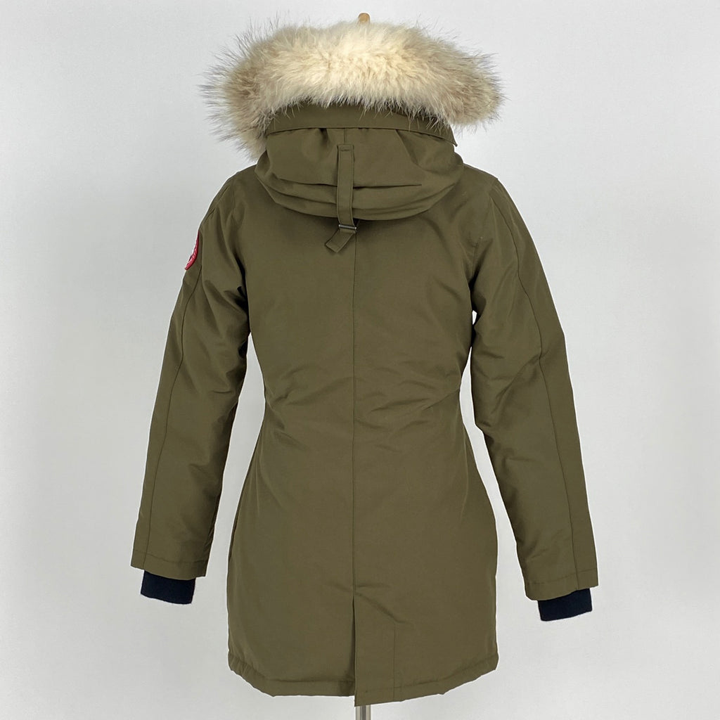 カナダグース ヴィクトリアパーカー ダウンジャケット フーディ カーキー アウター ダウンジャケット グリーン レディース 【中古】brapp