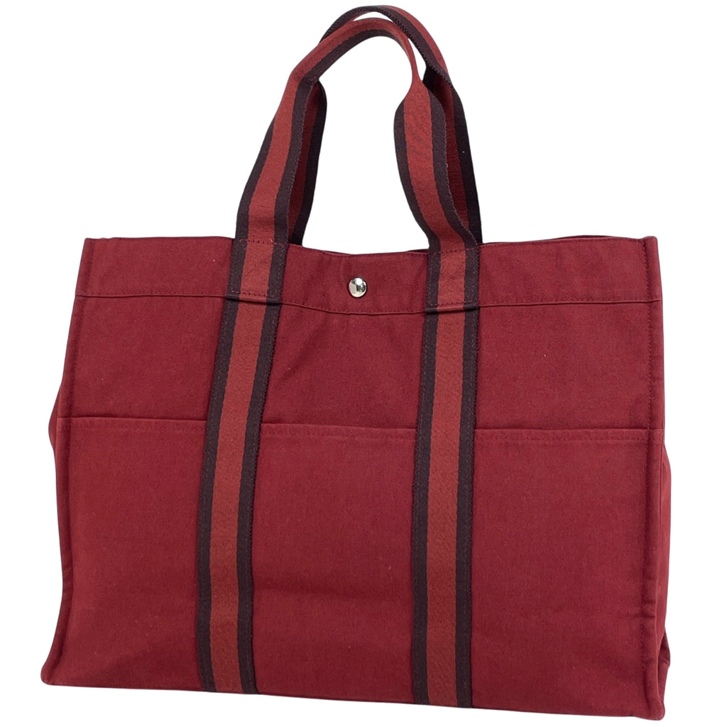 エルメス フールトゥ GM ハンドバッグ トートバッグ キャンバス レッド レディース 【中古】brbag