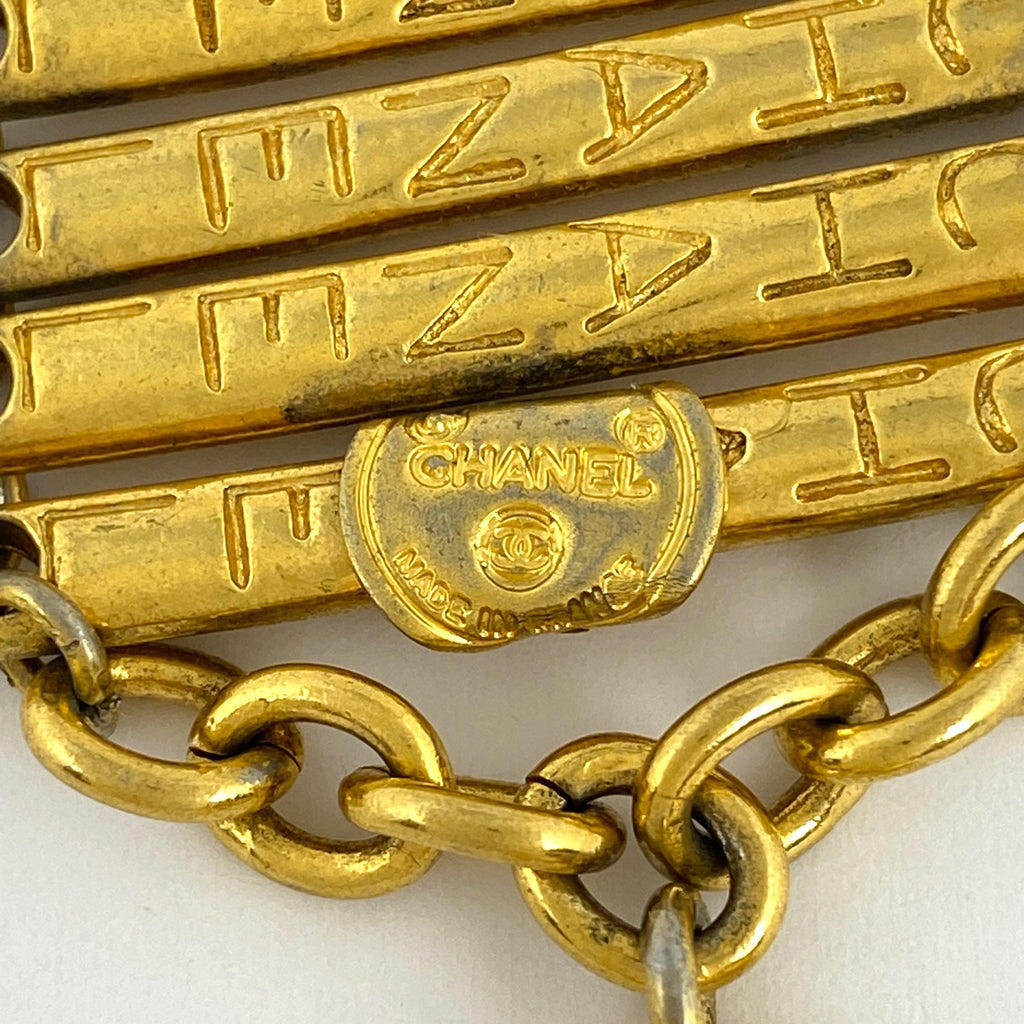 シャネル ロゴ ブレスレット 腕輪 ブレスレット GP ゴールド レディース 【中古】bracc