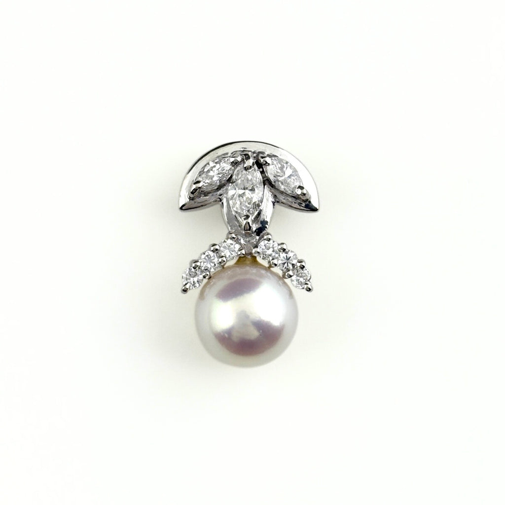 パール ペンダントトップ プラチナ メレダイヤ 真珠 ペンダントトップ Pt900 パール ダイヤモンド レディース ノンブランドジュエリー 【中古】nbjwl