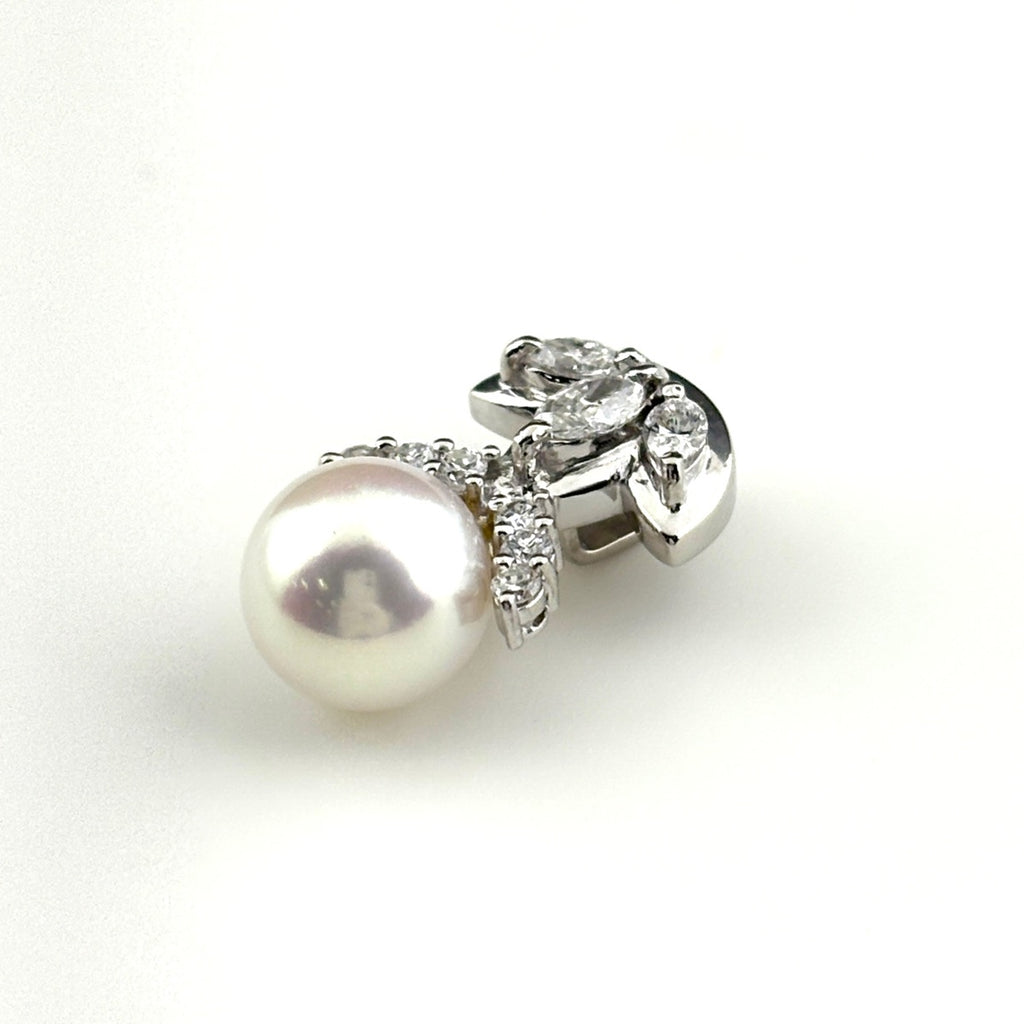 パール ペンダントトップ プラチナ メレダイヤ 真珠 ペンダントトップ Pt900 パール ダイヤモンド レディース ノンブランドジュエリー 【中古】nbjwl