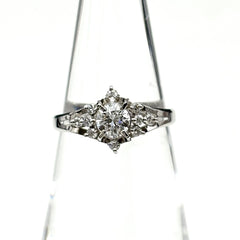 ダイヤモンド デザインリング プラチナ 指輪 メレダイヤ リング 10.5号 Pt900 ダイヤモンド レディース 【中古】nbjwl