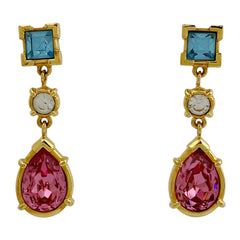 スワロフスキー クリスタル デザイン ピアス ジルコニア スイング ピアス GP ゴールド レディース 【中古】bracc