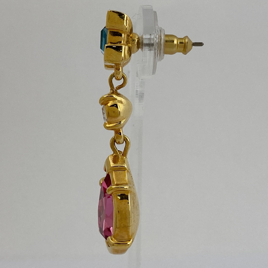 スワロフスキー クリスタル デザイン ピアス ジルコニア スイング ピアス GP ゴールド レディース 【中古】bracc