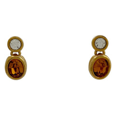 スワロフスキー クリスタル デザイン ピアス ジルコニア スイング ピアス GP ゴールド レディース 【中古】bracc