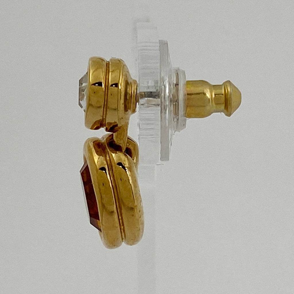 スワロフスキー クリスタル デザイン ピアス ジルコニア スイング ピアス GP ゴールド レディース 【中古】bracc