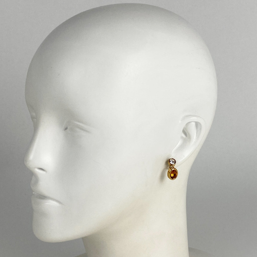 スワロフスキー クリスタル デザイン ピアス ジルコニア スイング ピアス GP ゴールド レディース 【中古】bracc