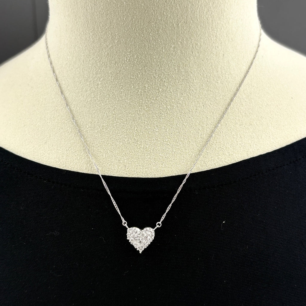 メレダイヤ デザインネックレス WG ホワイトゴールド ペンダント ネックレス K18 WG ダイヤモンド レディース 【中古】nbjwl