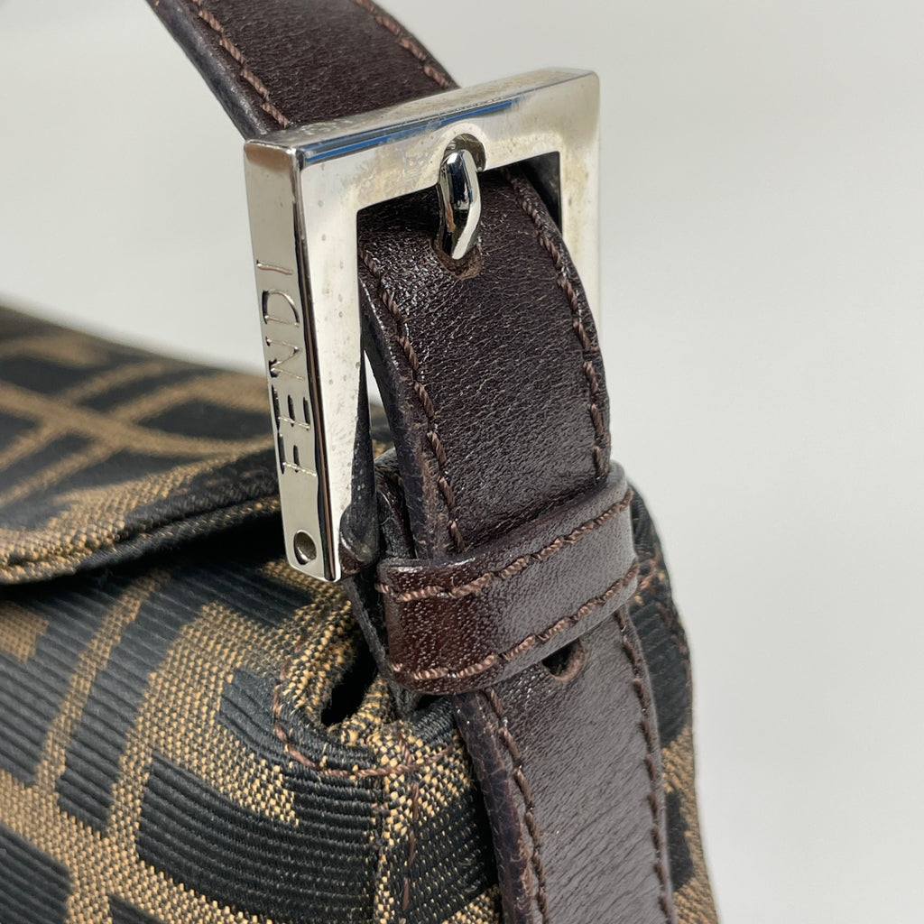 フェンディ ズッカ柄 ショルダーバッグ ハンドバッグ ワンショルダー ショルダーバッグ キャンバス ブラウン 26426 レディース 【中古】brbag