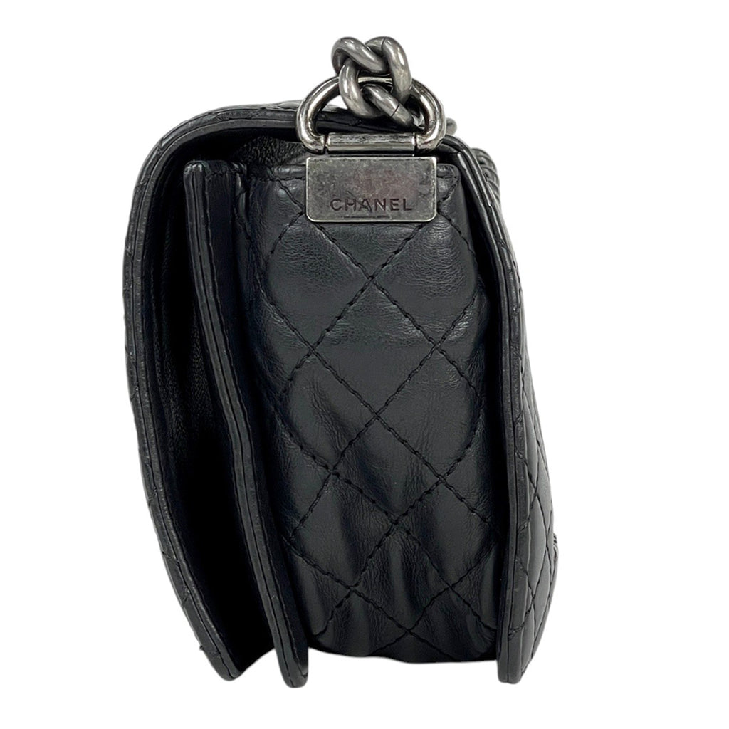 シャネル ボーイシャネル チェーン ショルダーバッグ ココマーク ショルダーバッグ レザー ブラック レディース 【中古】brbag