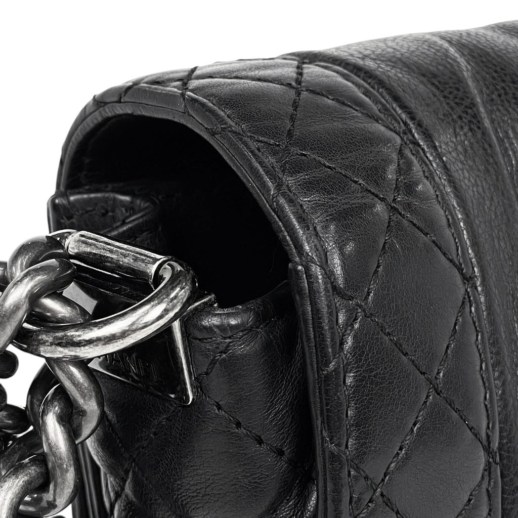 シャネル ボーイシャネル チェーン ショルダーバッグ ココマーク ショルダーバッグ レザー ブラック レディース 【中古】brbag