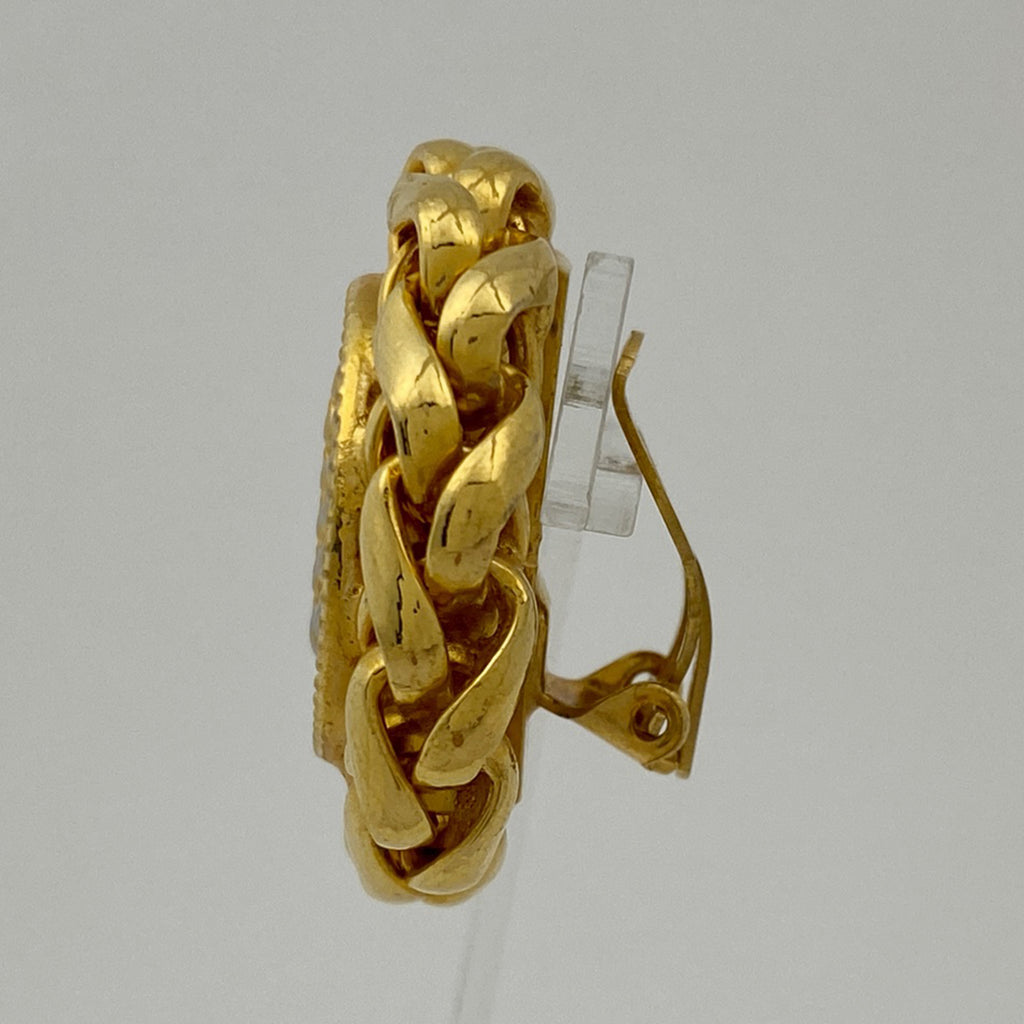 シャネル デザイン イヤリング CCマーク 麦の穂 ラウンド イヤリング GP ゴールド レディース 【中古】bracc