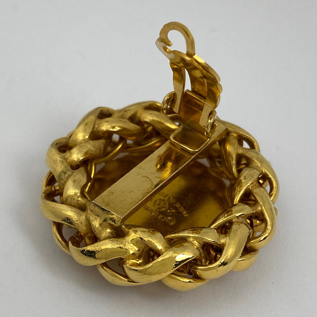 シャネル デザイン イヤリング CCマーク 麦の穂 ラウンド イヤリング GP ゴールド レディース 【中古】bracc