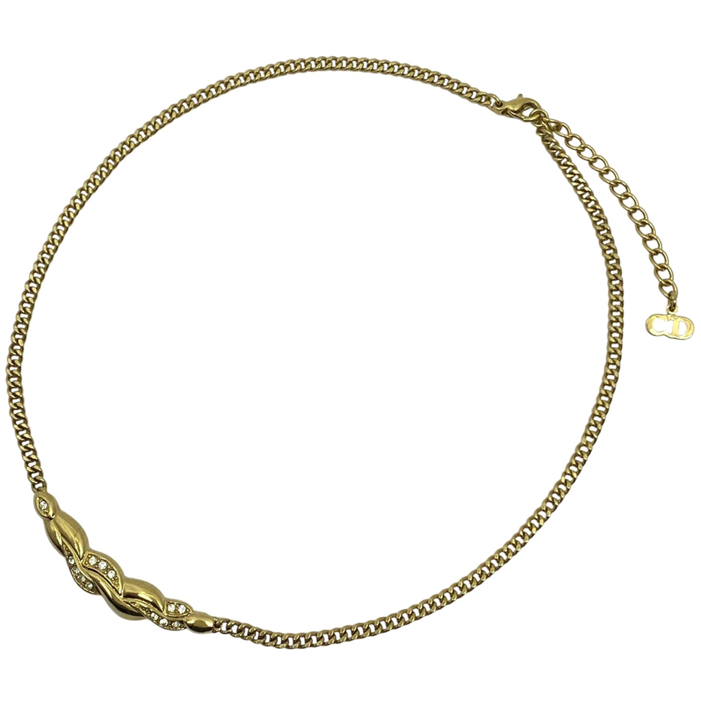 クリスチャンディオール ラインストーン ネックレス レディース 【中古】bracc