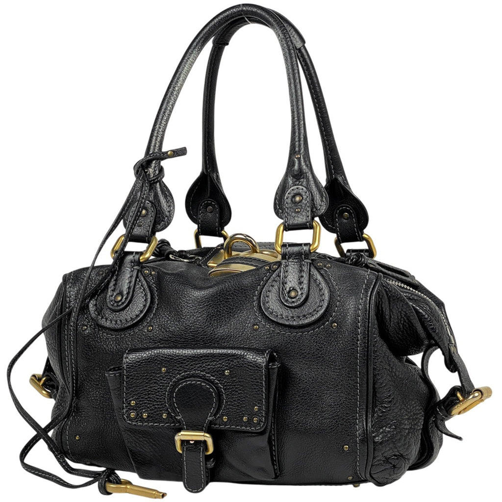 クロエ パディントン ハンドバッグ 手提げ 肩掛け ハンドバッグ レザー ブラック レディース 【中古】brbag