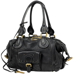 クロエ パディントン ハンドバッグ 手提げ 肩掛け ハンドバッグ レザー ブラック レディース 【中古】brbag