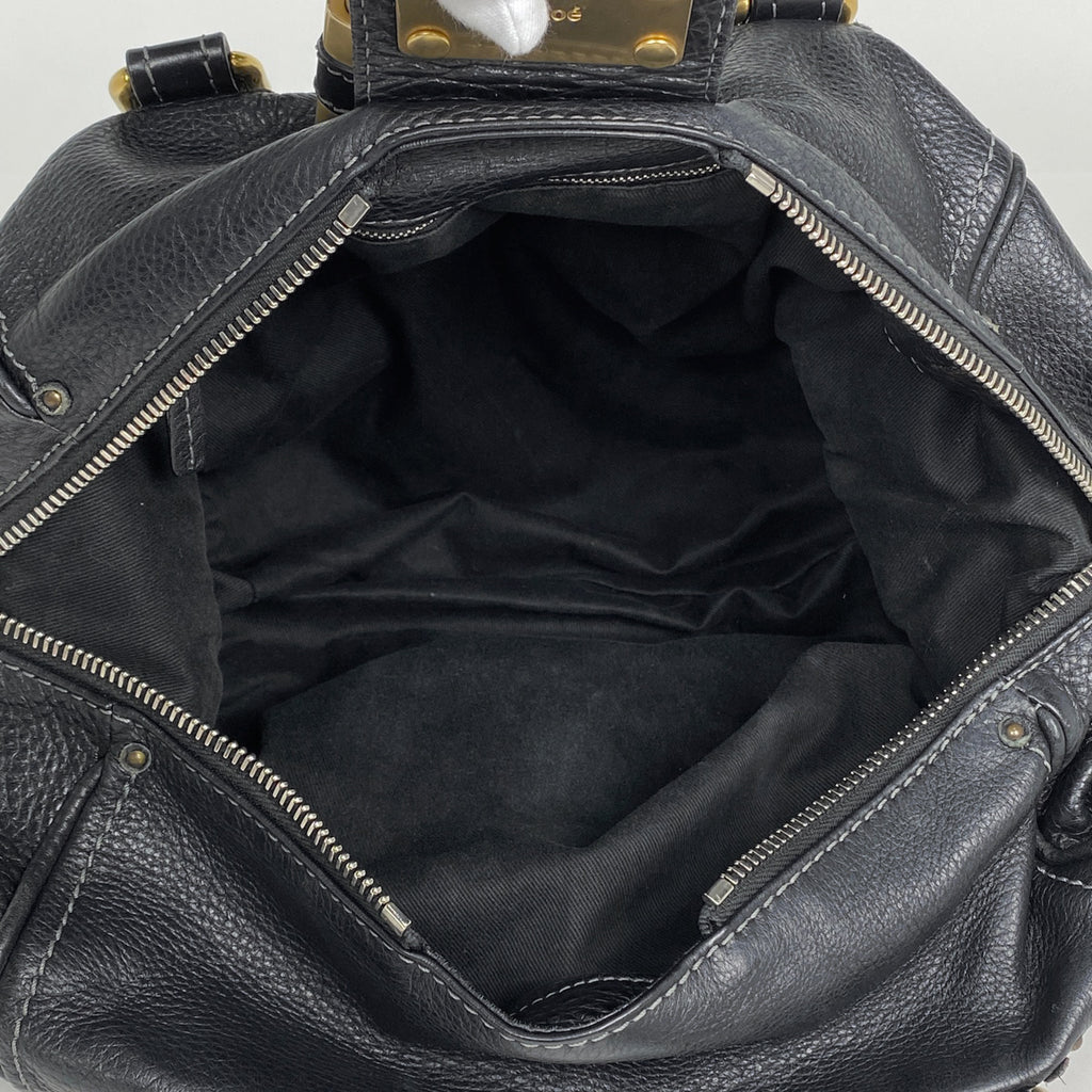 クロエ パディントン ハンドバッグ 手提げ 肩掛け ハンドバッグ レザー ブラック レディース 【中古】brbag