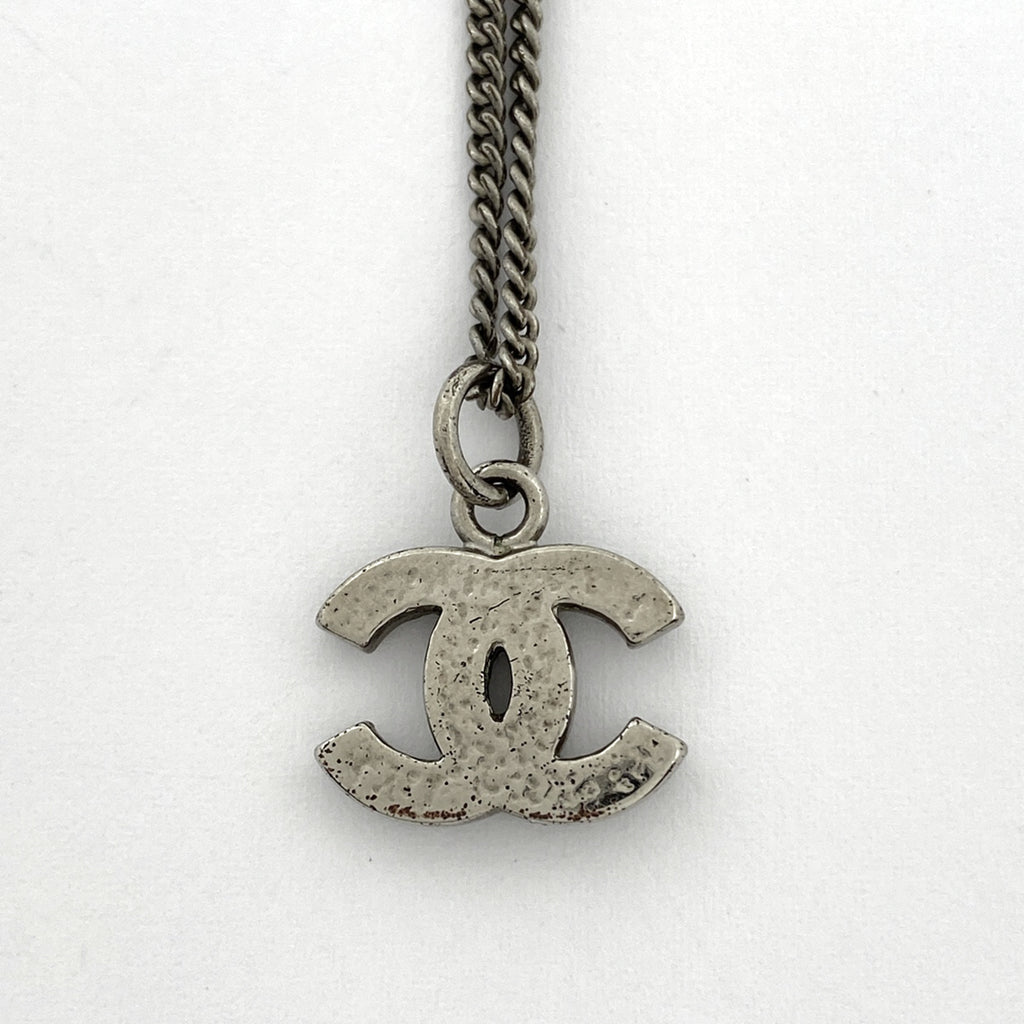 シャネル ココマーク ラインストーン ネックレス ペンダント ネックレス シルバーメッキ シルバー レディース 【中古】bracc