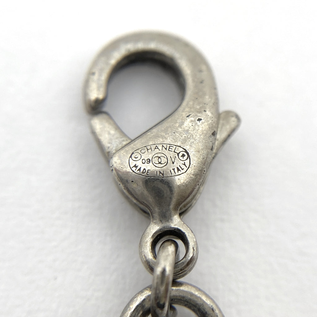 シャネル ココマーク ラインストーン ネックレス ペンダント ネックレス シルバーメッキ シルバー レディース 【中古】bracc