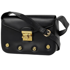 サルヴァトーレフェラガモ ロゴ ショルダーバッグ ワンショルダー ショルダーバッグ レザー ブラック レディース 【中古】brbag