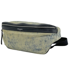 サンローラン ロゴ ウエストバッグ ウエストポーチ ベルトバッグ ボディバッグ キャンバス ホワイト ブルー 557831 レディース 【中古】brbag