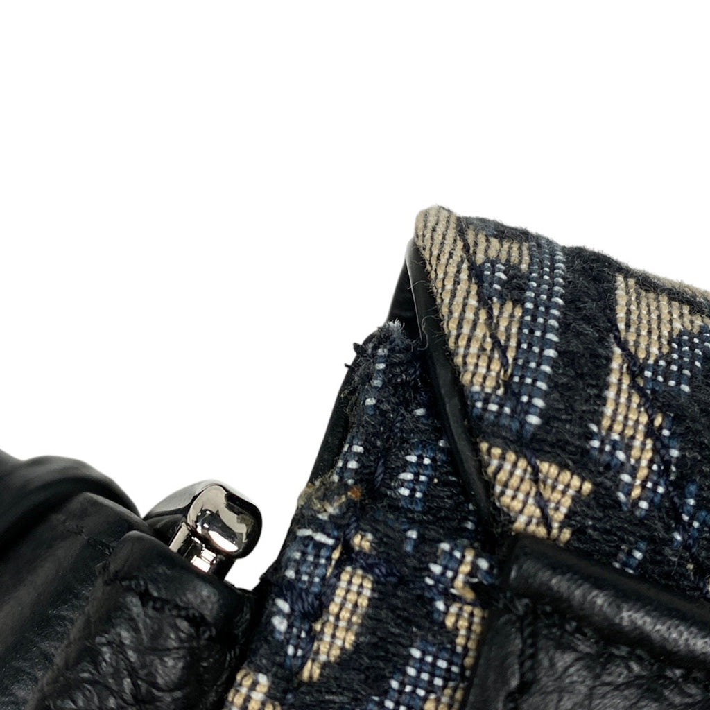 クリスチャンディオール トロッター柄 サドルバッグ ワンショルダー ロゴ ショルダーバッグ キャンバス ネイビー レディース 【中古】brbag