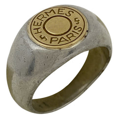 エルメス セリエ リング 指輪 K18 リング 18号 シルバー メンズ 【中古】bracc