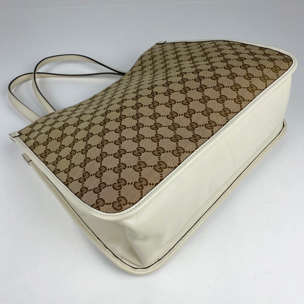 グッチ ホースビット トートバッグ ショルダーバッグ トートバッグ GGキャンバス ベージュ ホワイト 623694 レディース 【中古】brbag