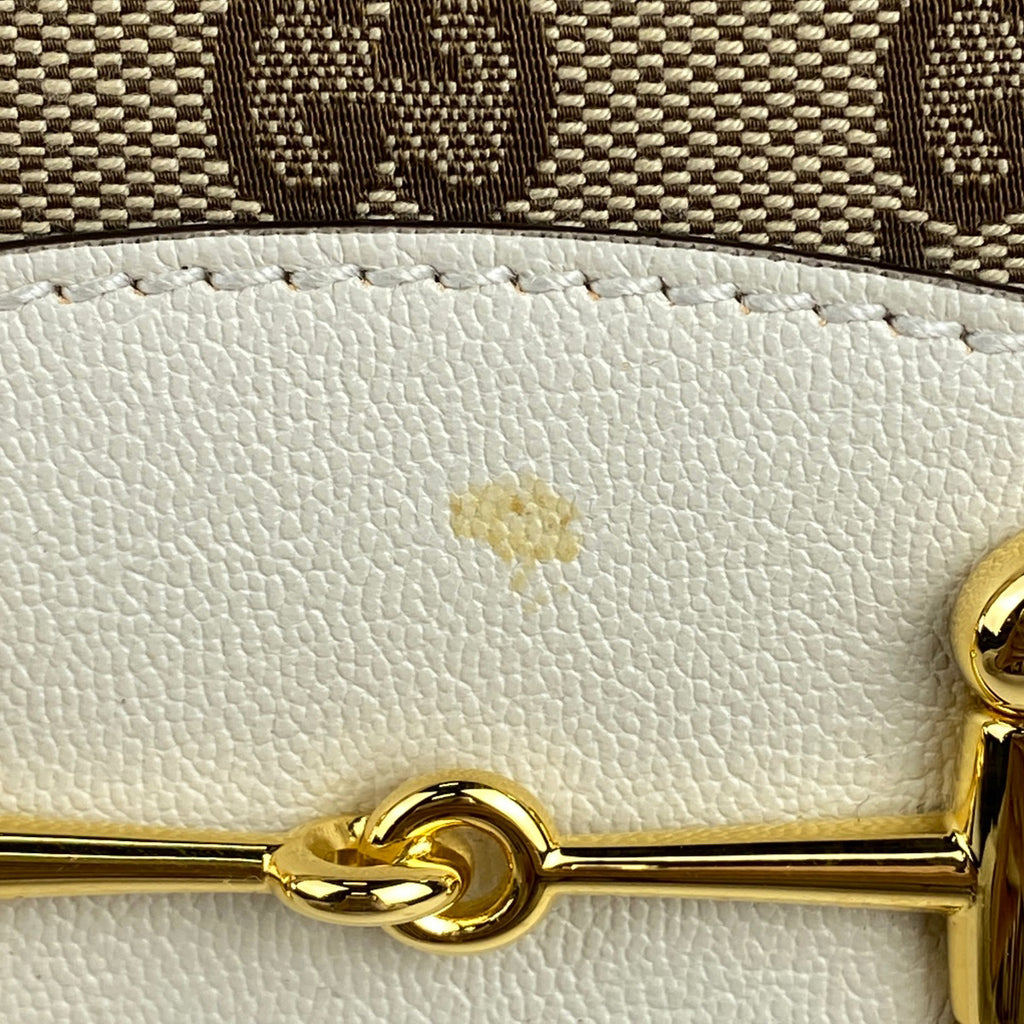 グッチ ホースビット トートバッグ ショルダーバッグ トートバッグ GGキャンバス ベージュ ホワイト 623694 レディース 【中古】brbag