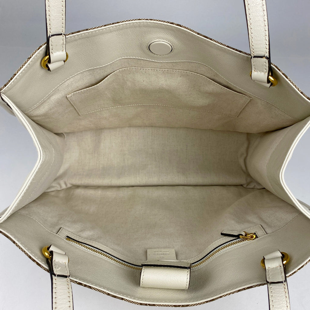 グッチ ホースビット トートバッグ ショルダーバッグ トートバッグ GGキャンバス ベージュ ホワイト 623694 レディース 【中古】brbag