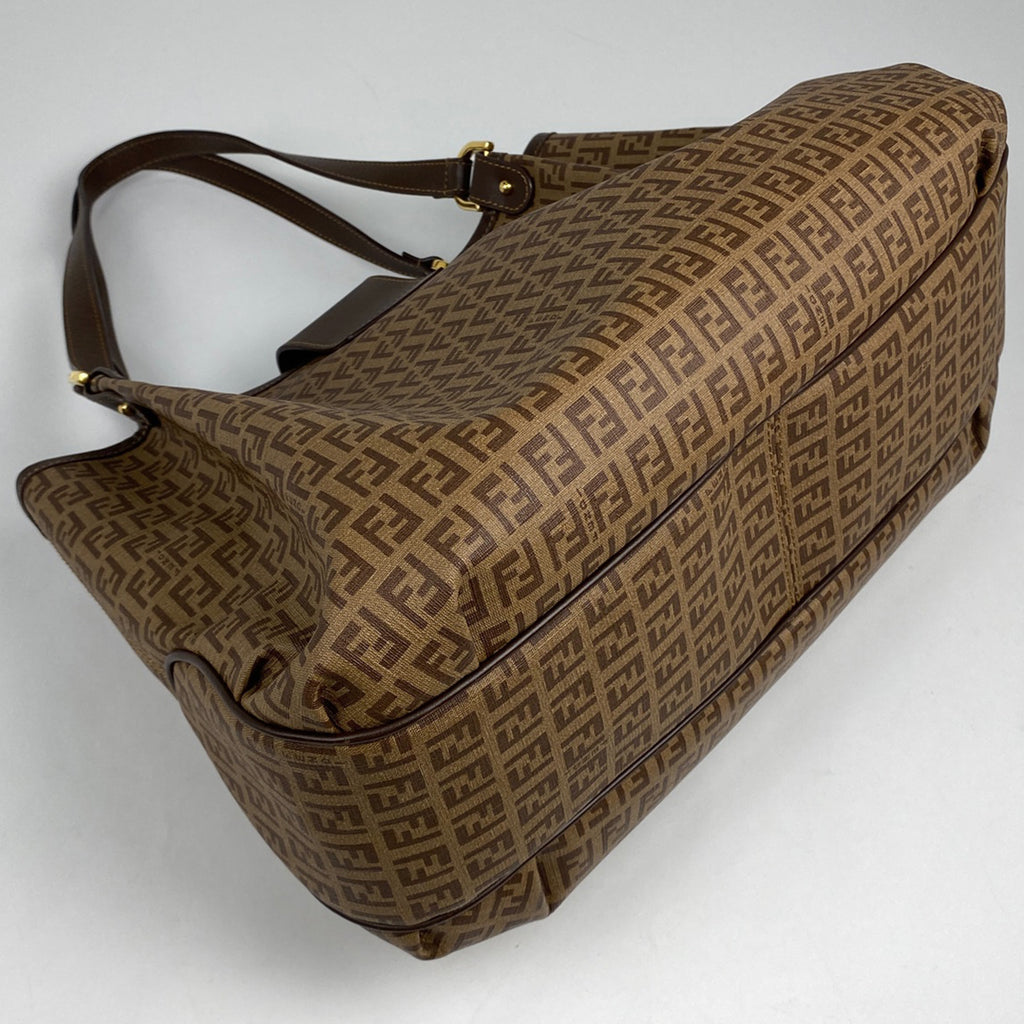 フェンディ ズッキーノトートバッグ ショルダーバッグ トートバッグ キャンバス ブラウン 8BR661 レディース 【中古】brbag