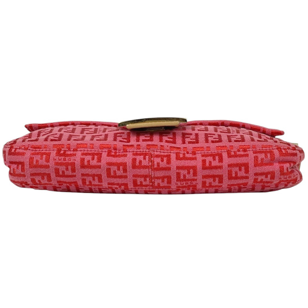 フェンディ ズッキーノ柄 マンマバケット ハンドバッグ ワンショルダー ショルダーバッグ キャンバス ピンク レディース 【中古】brbag