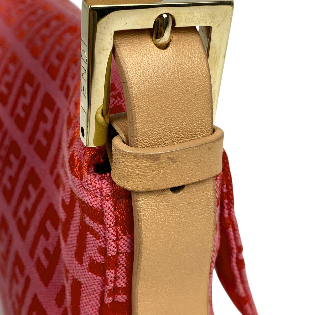 フェンディ ズッキーノ柄 マンマバケット ハンドバッグ ワンショルダー ショルダーバッグ キャンバス ピンク レディース 【中古】brbag