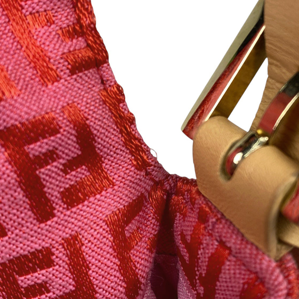 フェンディ ズッキーノ柄 マンマバケット ハンドバッグ ワンショルダー ショルダーバッグ キャンバス ピンク レディース 【中古】brbag