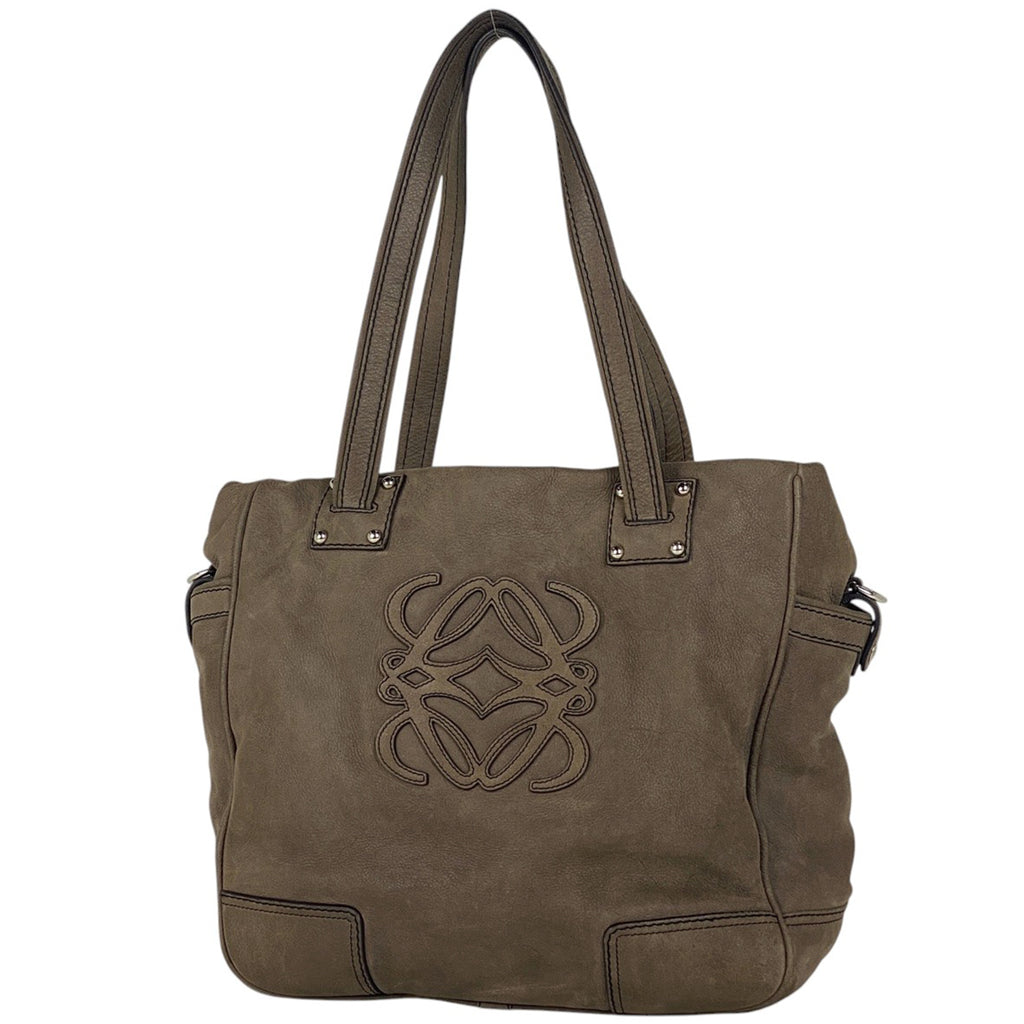 ロエベ アナグラム トートバッグ ショルダーバッグ トートバッグ レザー ブラウン レディース 【中古】brbag