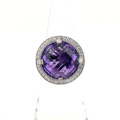 ショーメ アトラップモアリング WG ホワイトゴールド 指輪 メレダイヤ リング 6.5号 750 ダイヤモンド アメシスト レディース 【中古】brjwl