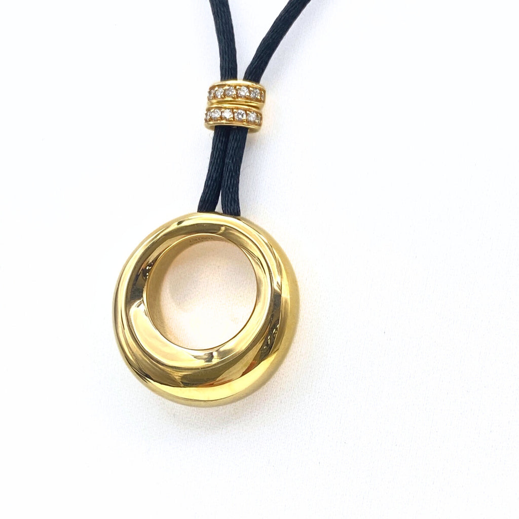 ショーメ アノーコード ネックレス YG イエローゴールド ペンダント メレダイヤ ネックレス 750 ダイヤモンド レディース 【中古】brjwl