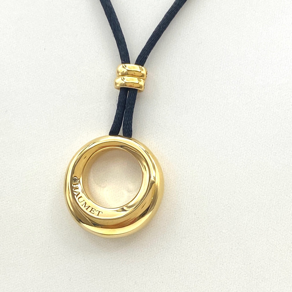 ショーメ アノーコード ネックレス YG イエローゴールド ペンダント メレダイヤ ネックレス 750 ダイヤモンド レディース 【中古】brjwl