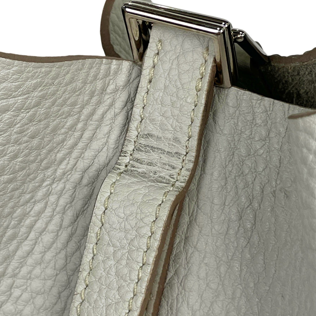 エルメス ピコタンロック MM ミニバッグ ハンドバッグ トゴ ホワイト □O レディース 【中古】brbag