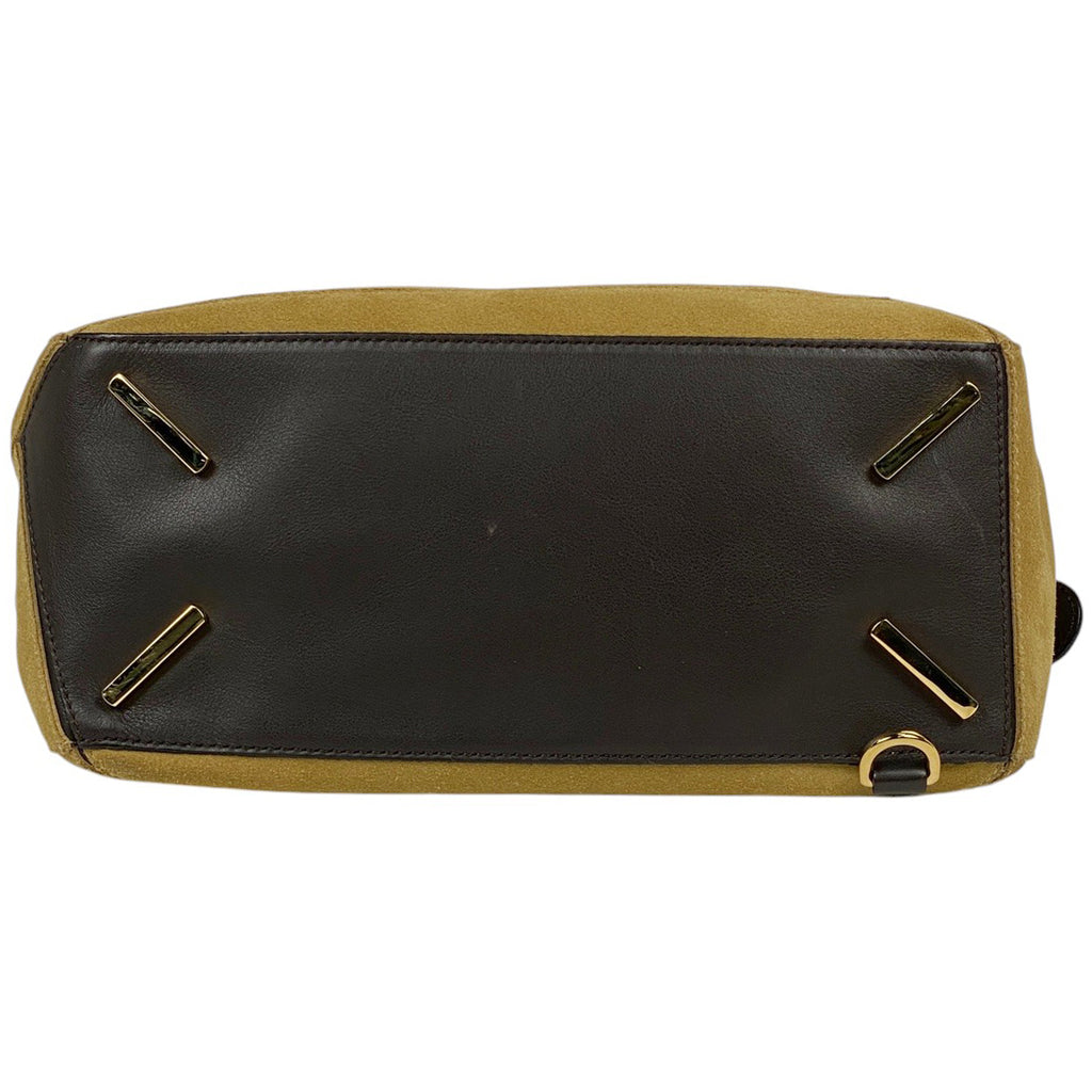 ロエベ パズルバッグ アナグラム 2WAY ショルダーバッグ ハンドバッグ スエード ベージュ ブラウン レディース 【中古】brbag