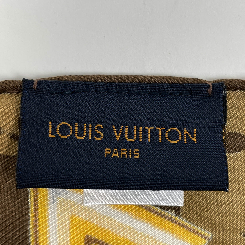 ルイ・ヴィトン カレ モノグラム コンフィデンシャル チェーン パドロック ストラップ スカーフ シルク マロン レディース 【中古】brbag