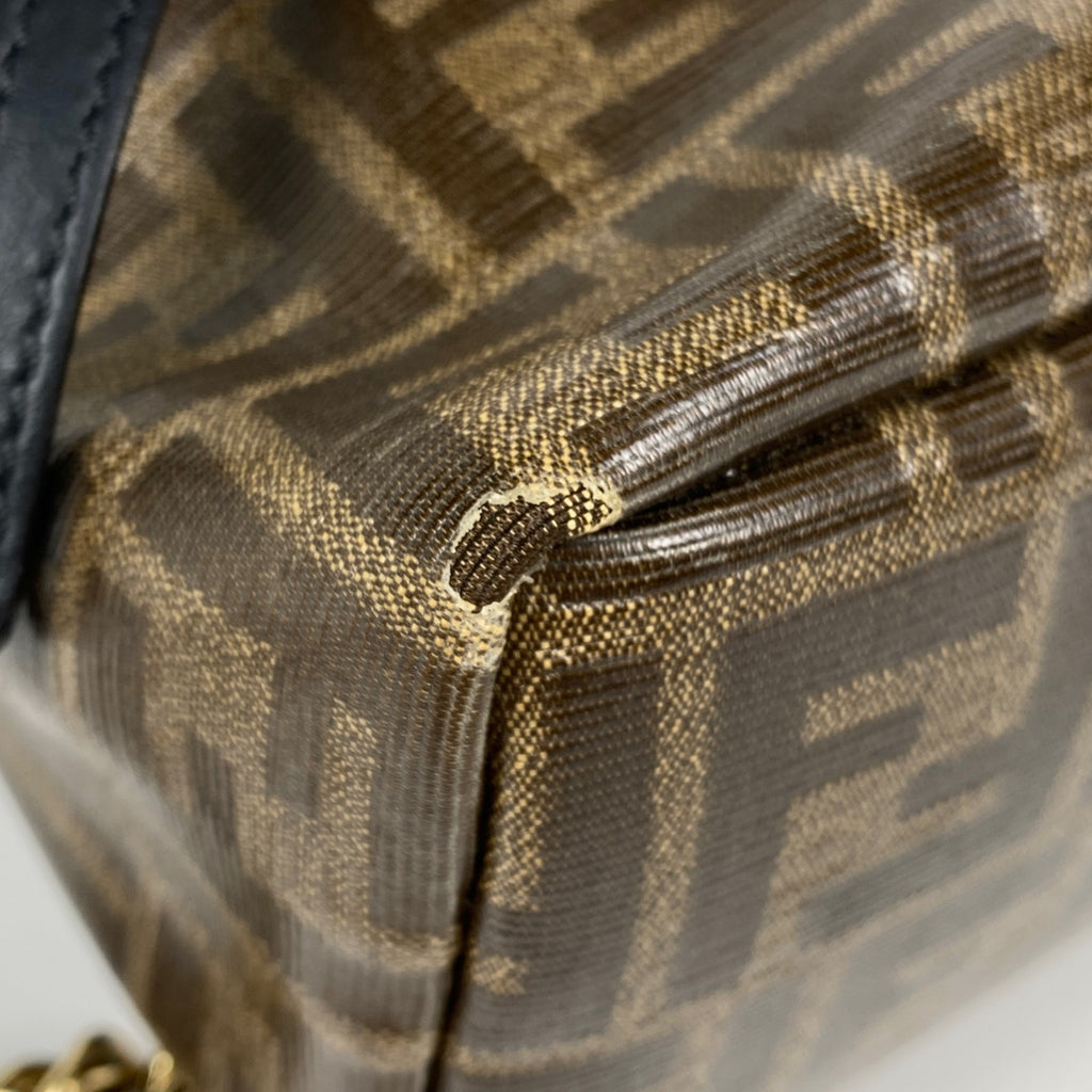 フェンディ バイザウェイ ミニ リュック ズッカ柄 バックパック リュック コーティングキャンバス ブラウン ブラック 8BZ038 レディース 【中古】brbag