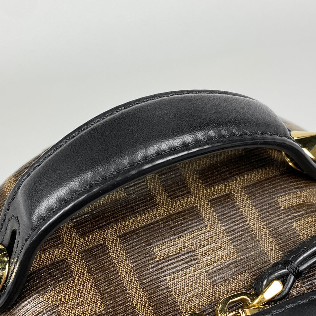 フェンディ バイザウェイ ミニ リュック ズッカ柄 バックパック リュック コーティングキャンバス ブラウン ブラック 8BZ038 レディース 【中古】brbag