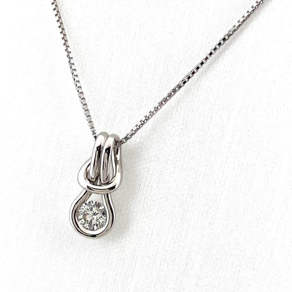 ダイヤモンド デザインネックレス プラチナ ペンダント ネックレス Pt900 Pt850 ダイヤモンド レディース 【中古】nbjwl