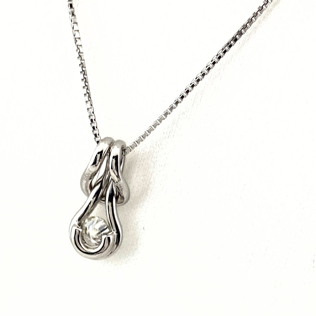 ダイヤモンド デザインネックレス プラチナ ペンダント ネックレス Pt900 Pt850 ダイヤモンド レディース 【中古】nbjwl